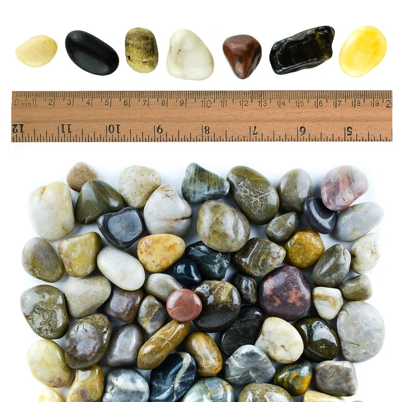 Galashield 5 lbs Approx. 130 River Rocks Stones for Plants Pebbles for Indoor Plants | Aquarium Fish Tank Rocks | Polished Decorative Rocks for Vases (0.8-1.6 Inches) - Image 2